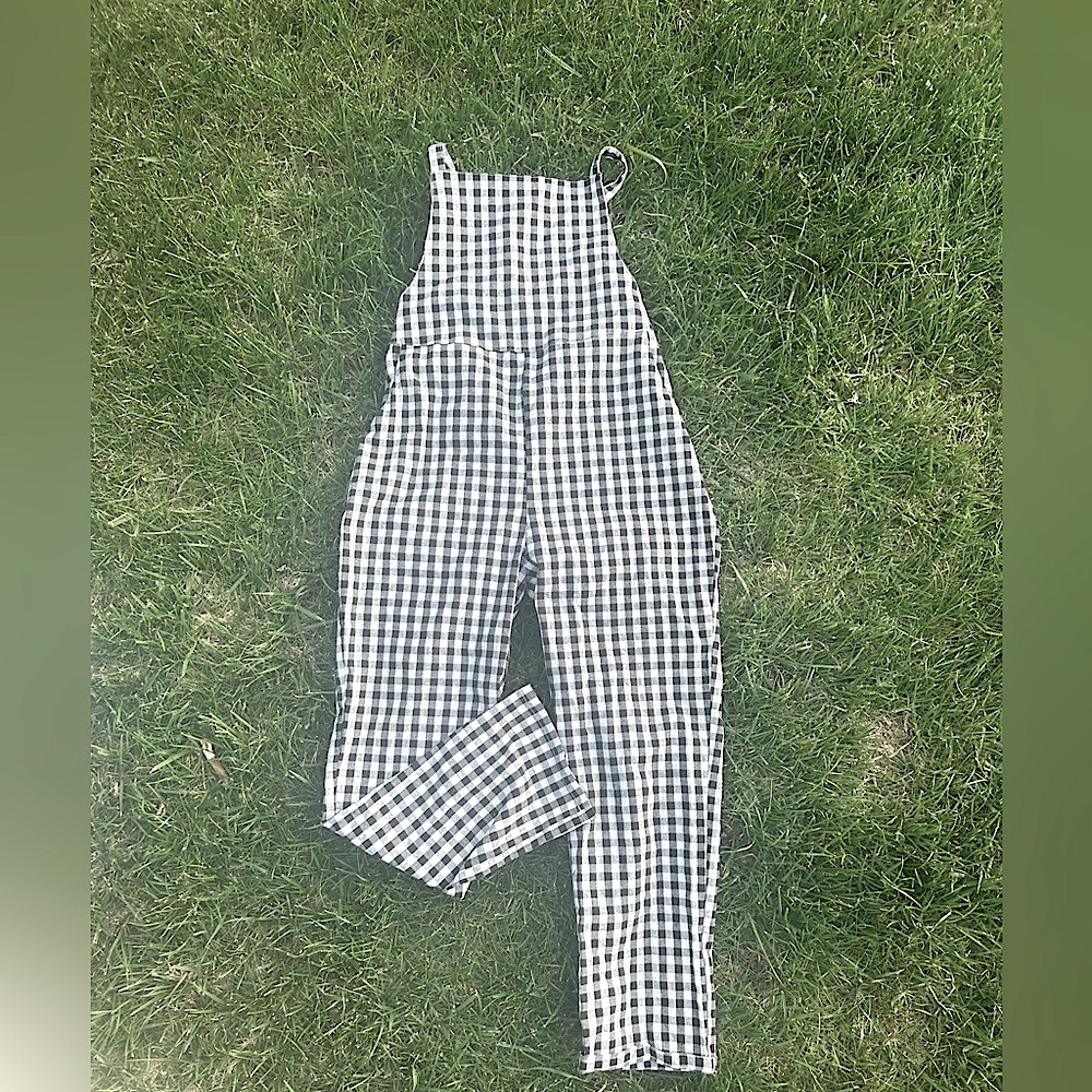 Plaid overalls